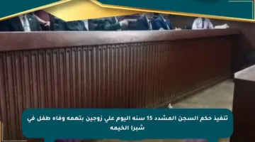 تنفيذ حكم السجن المشدد 15 سنة اليوم على زوجين بتهمة وفاة طفل في شبرا الخيمة